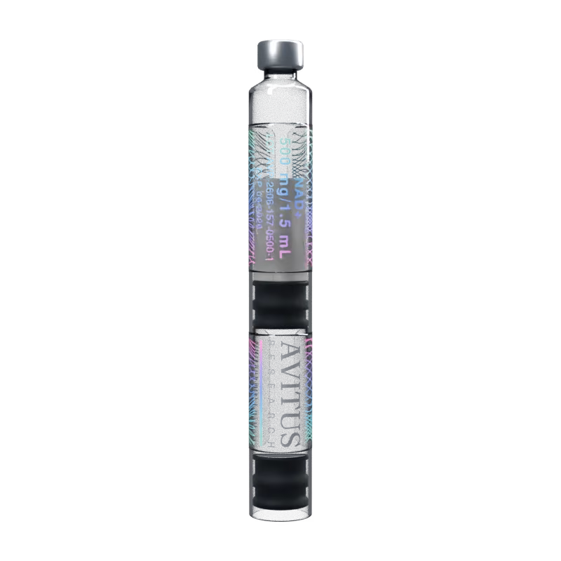 Avitus dual-chamber glass cartridge, with two labels (visual study)